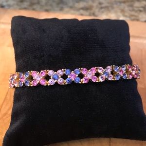 Pink, Purple & Gold Sparkly Locking Clasp Bracelet